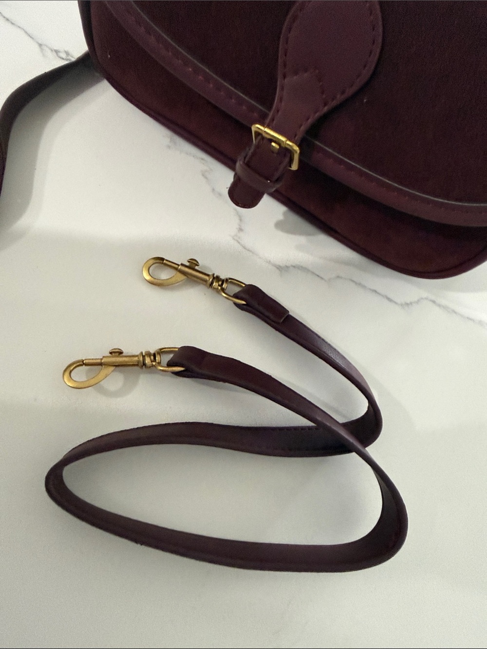 Classic Burgundy Crossbody Saddle Bag - Unbranded - Picture 6 of 8